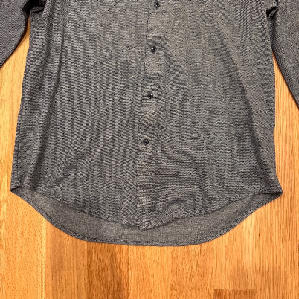 Zara Chambray Polka-Dot Button-Up Collared Shirt … - image 3